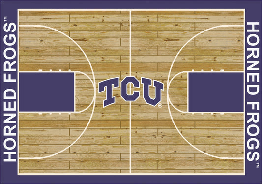 TCU Horned Frogs Courtside Rug - Officially Licensed NCAA Area Rug