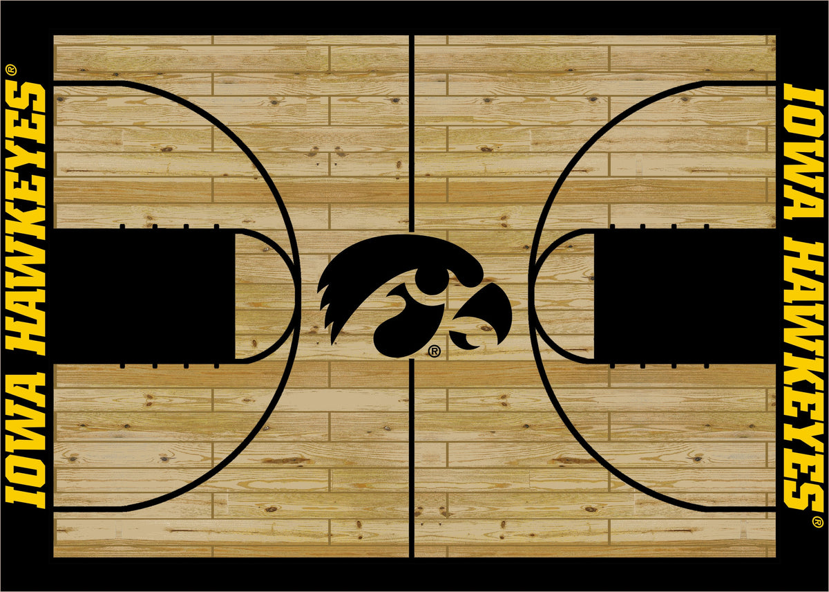 Iowa Hawkeyes Courtside Rug - Officially Licensed NCAA Area Rug