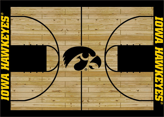 Iowa Hawkeyes Courtside Rug - Officially Licensed NCAA Area Rug