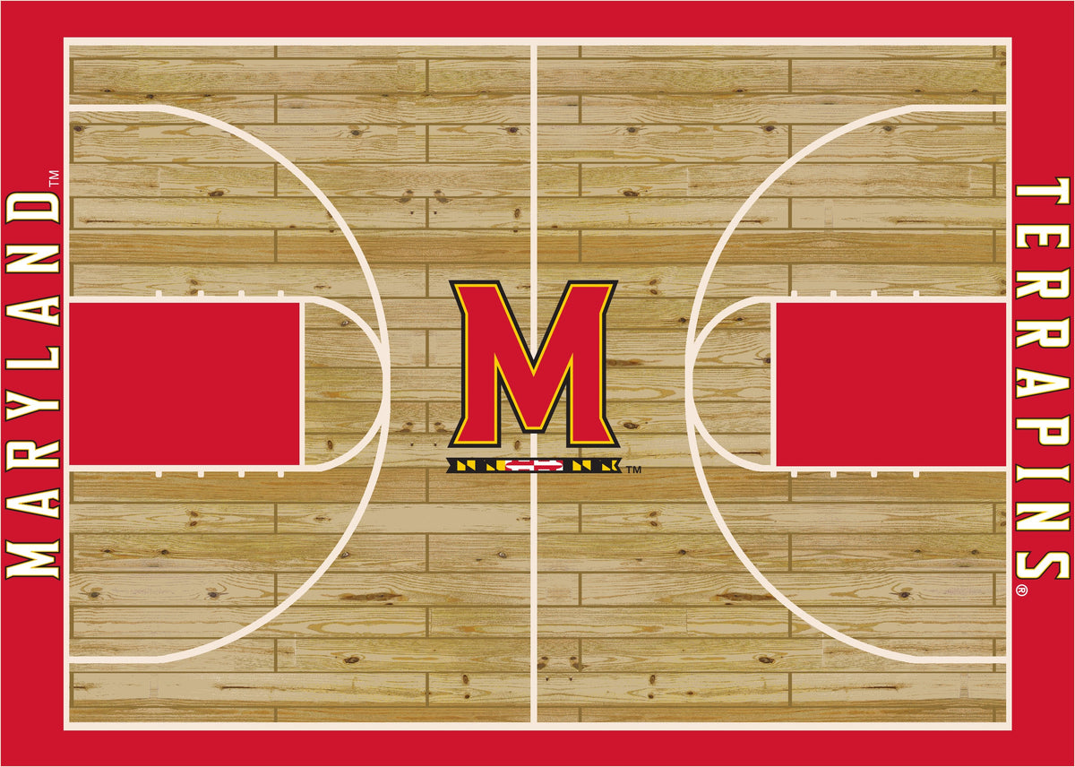 Maryland Terrapins Courtside Rug - Officially Licensed NCAA Area Rug