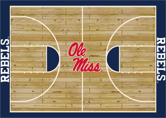 Mississippi Rebels Courtside Rug - Officially Licensed NCAA Area Rug