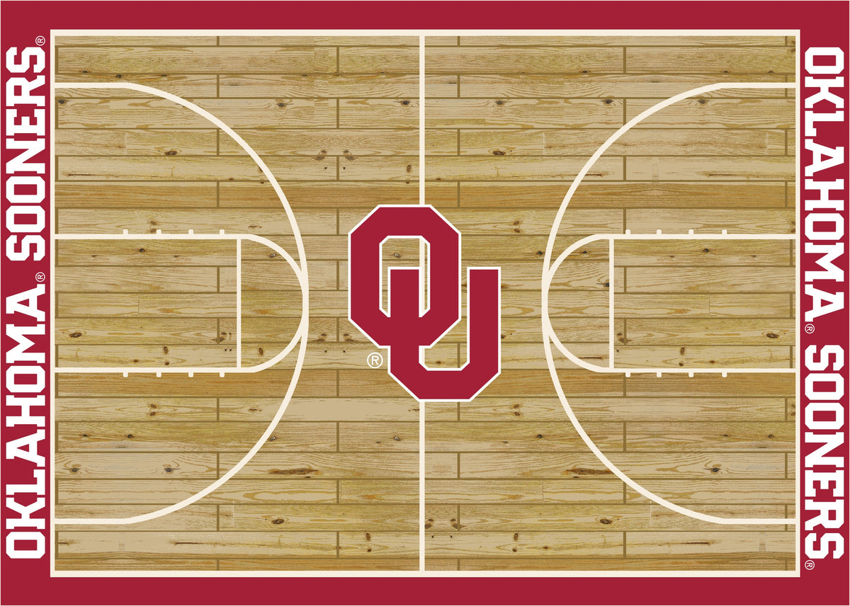 Oklahoma Sooners Courtside Rug - Officially Licensed NCAA Area Rug