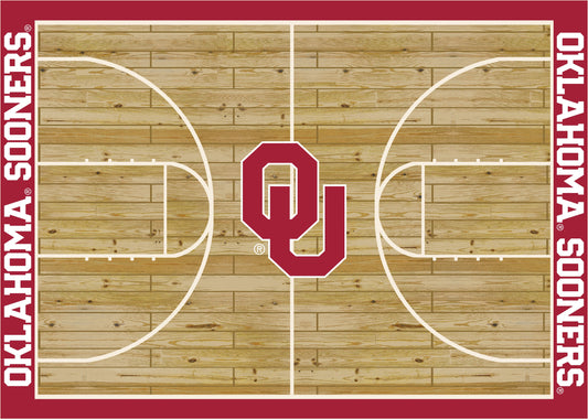 Oklahoma Sooners Courtside Rug - Officially Licensed NCAA Area Rug