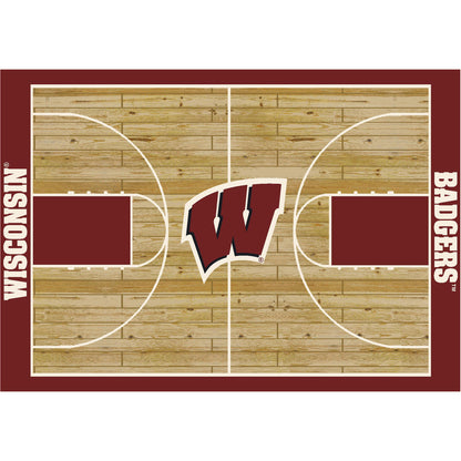 Wisconsin Badgers Courtside Rug - Officially Licensed NCAA Area Rug