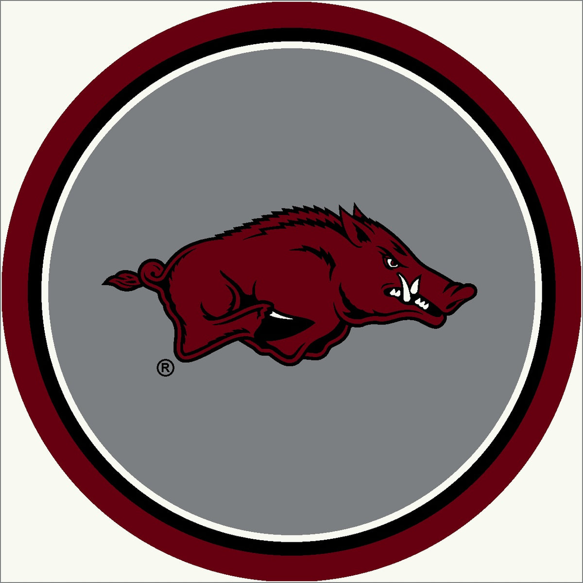Arkansas Razorbacks Round Spirit Rug - Officially Licensed NCAA Area Rug