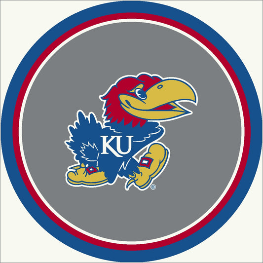 Kansas Jayhawks Round Spirit Rug - Officially Licensed NCAA Area Rug