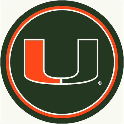 Miami Hurricanes Round Spirit Rug - Officially Licensed NCAA Area Rug