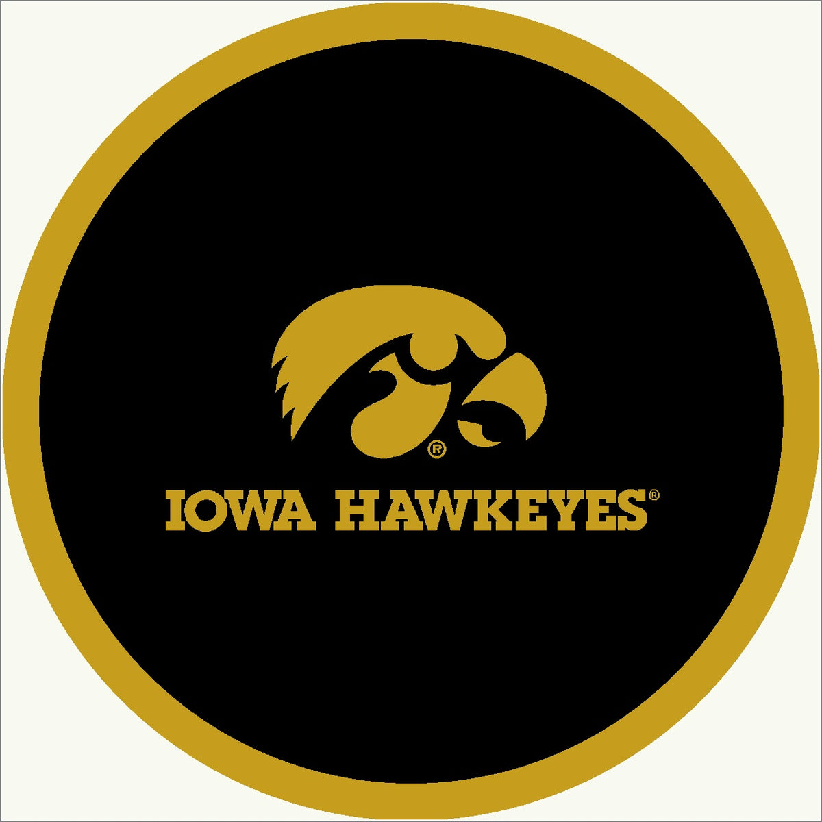 Iowa Hawkeyes Round Spirit Rug - Officially Licensed NCAA Area Rug