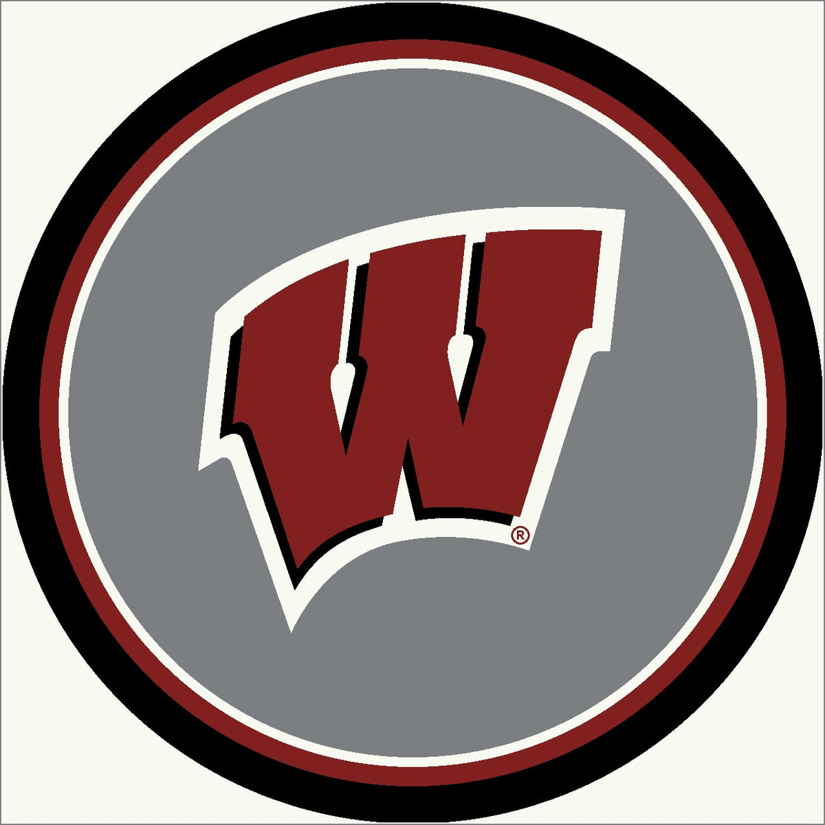 Wisconsin Badgers Round Spirit Rug - Officially Licensed NCAA Area Rug