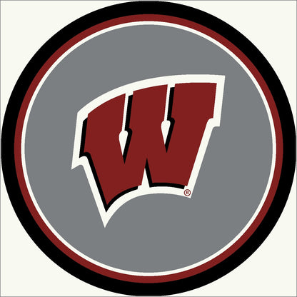 Wisconsin Badgers Round Spirit Rug - Officially Licensed NCAA Area Rug