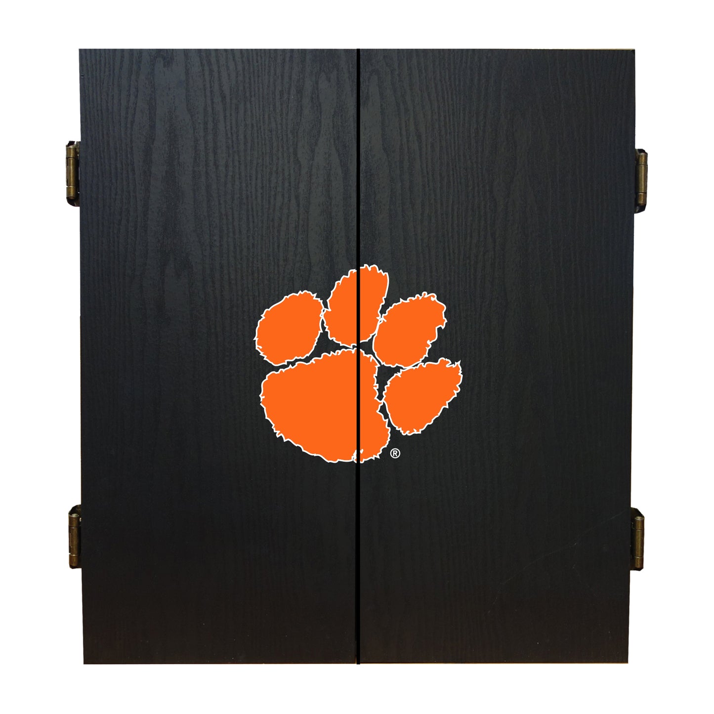 Clemson Tigers Dartboard Cabinet Set - Officially Licensed NCAA Game Room