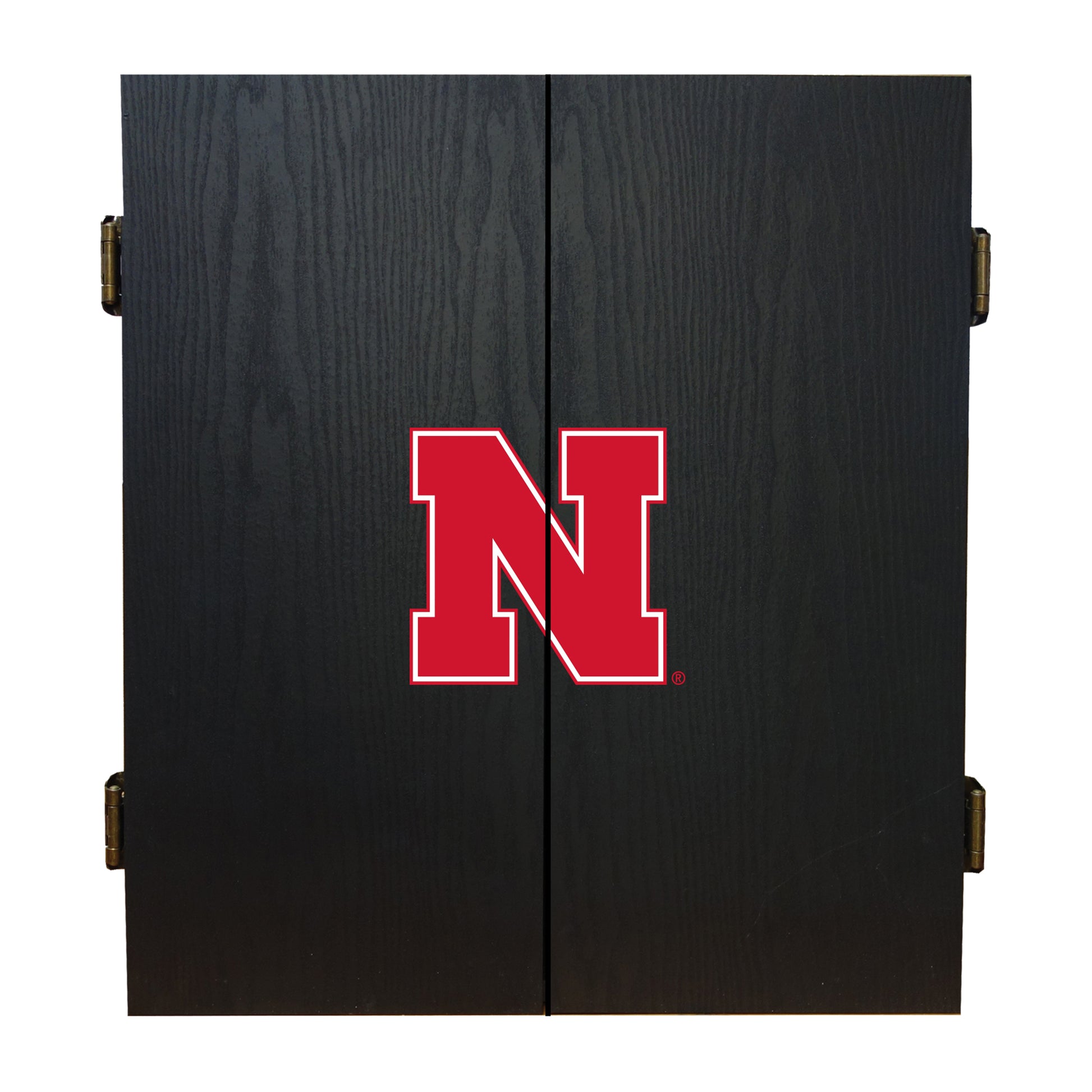 Nebraska Cornhuskers Dartboard Cabinet Set - Officially Licensed NCAA Game Room