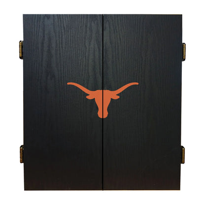 Texas Longhorns Dartboard Cabinet Set - Officially Licensed NCAA Game Room