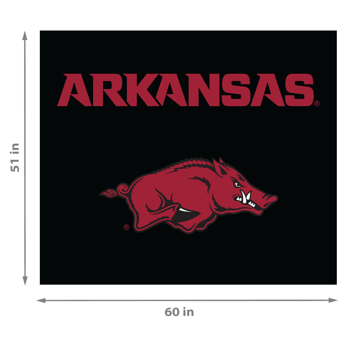 Arkansas Razorbacks NCAA Hanging wall tapestry Dimensions