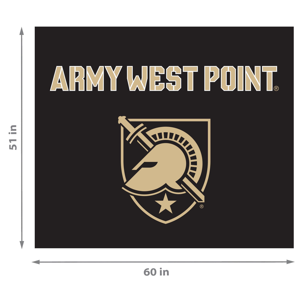 Army Black Knights NCAA Hanging wall tapestry Dimensions
