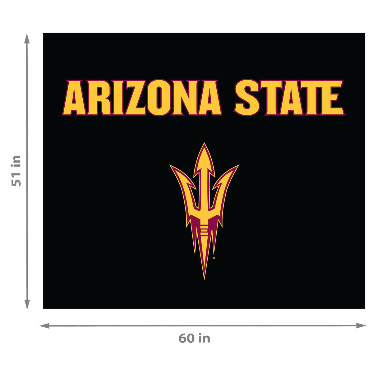 Arizona State Sun Devils NCAA Hanging wall tapestry Dimensions