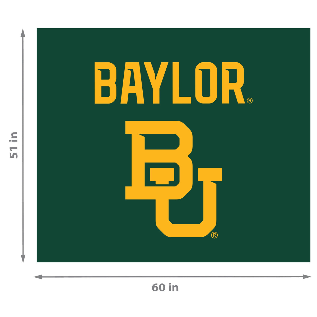 Baylor Bears NCAA Hanging wall tapestry Dimensions