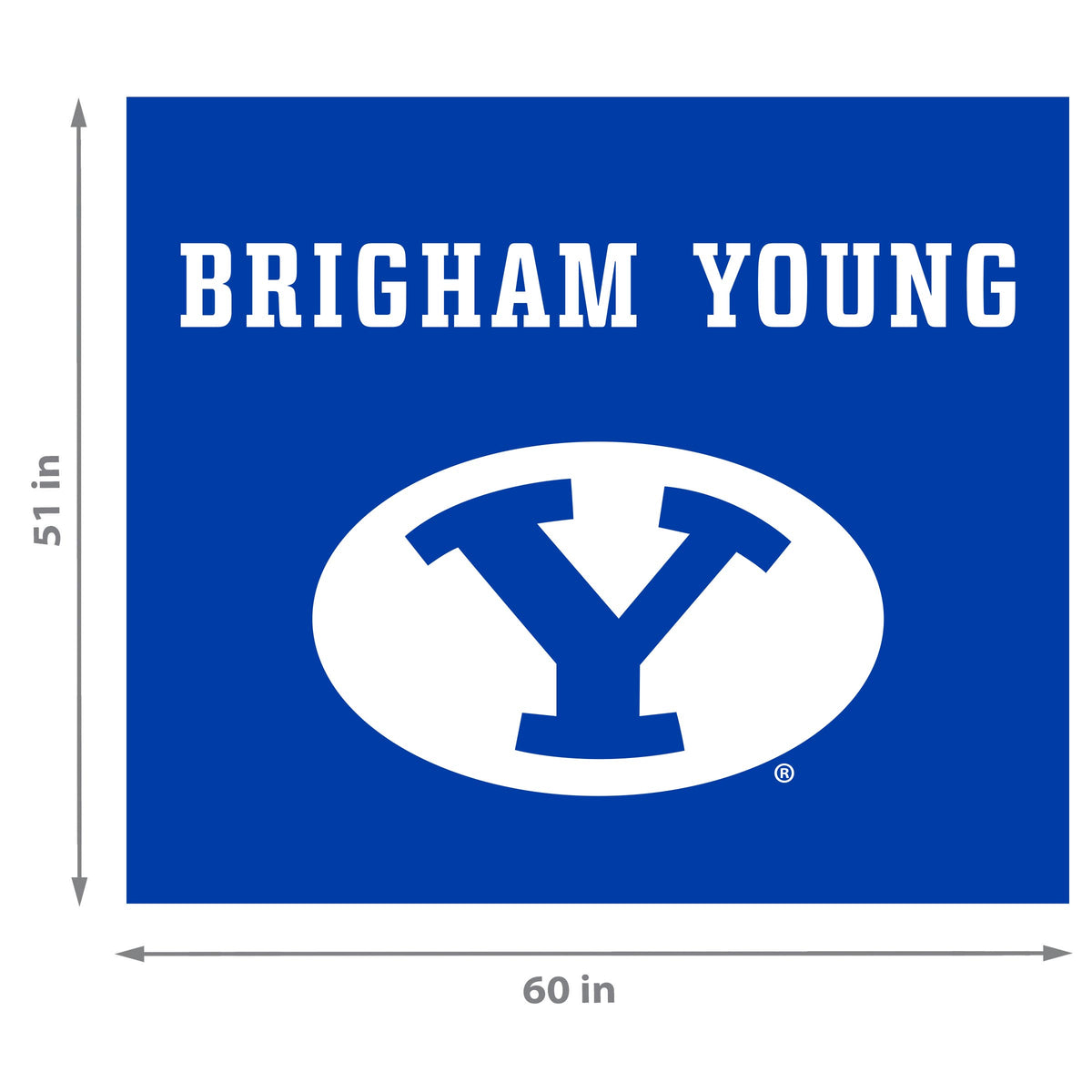 BYU Cougars NCAA Hanging wall tapestry Dimensions