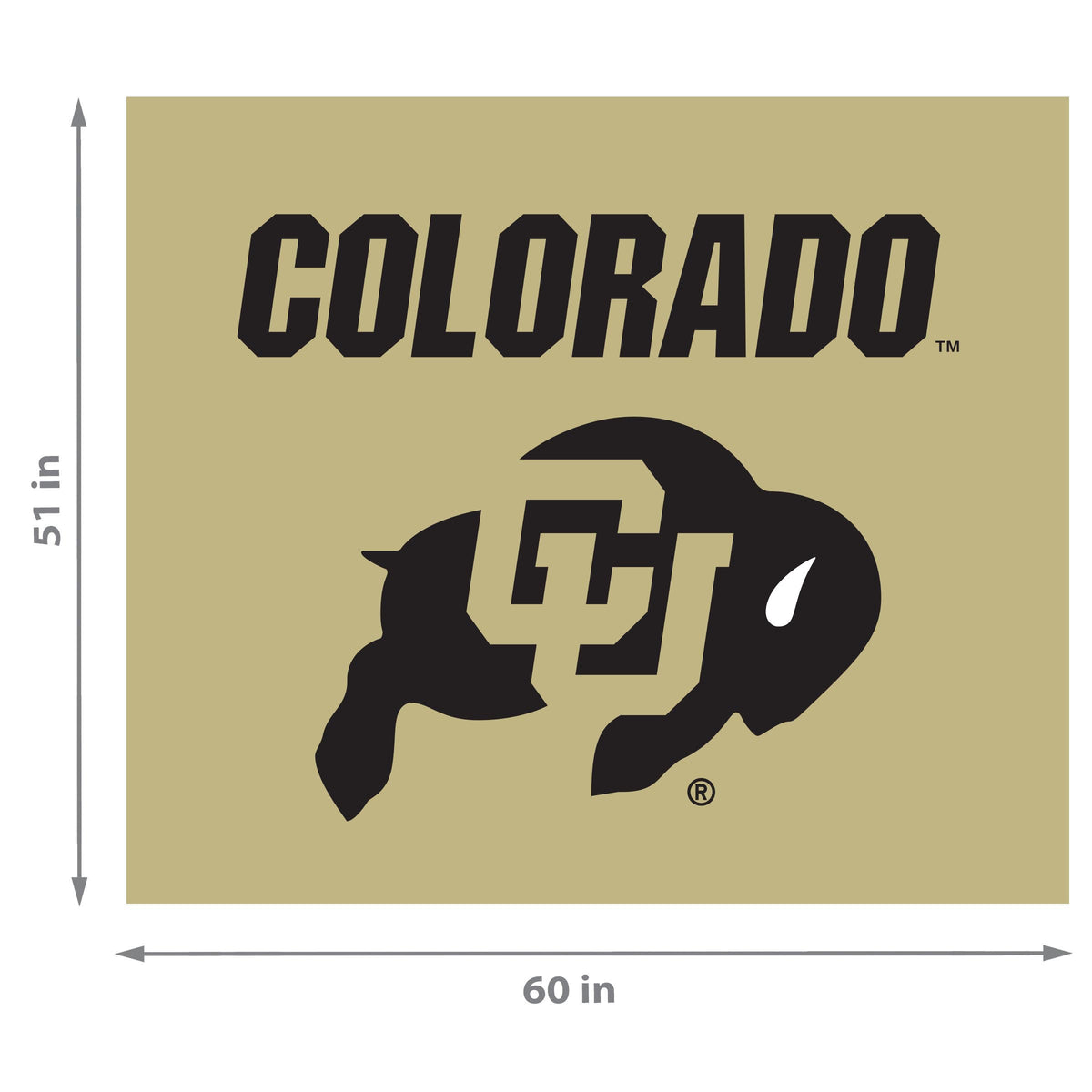 Colorado Buffaloes NCAA Hanging wall tapestry Dimensions