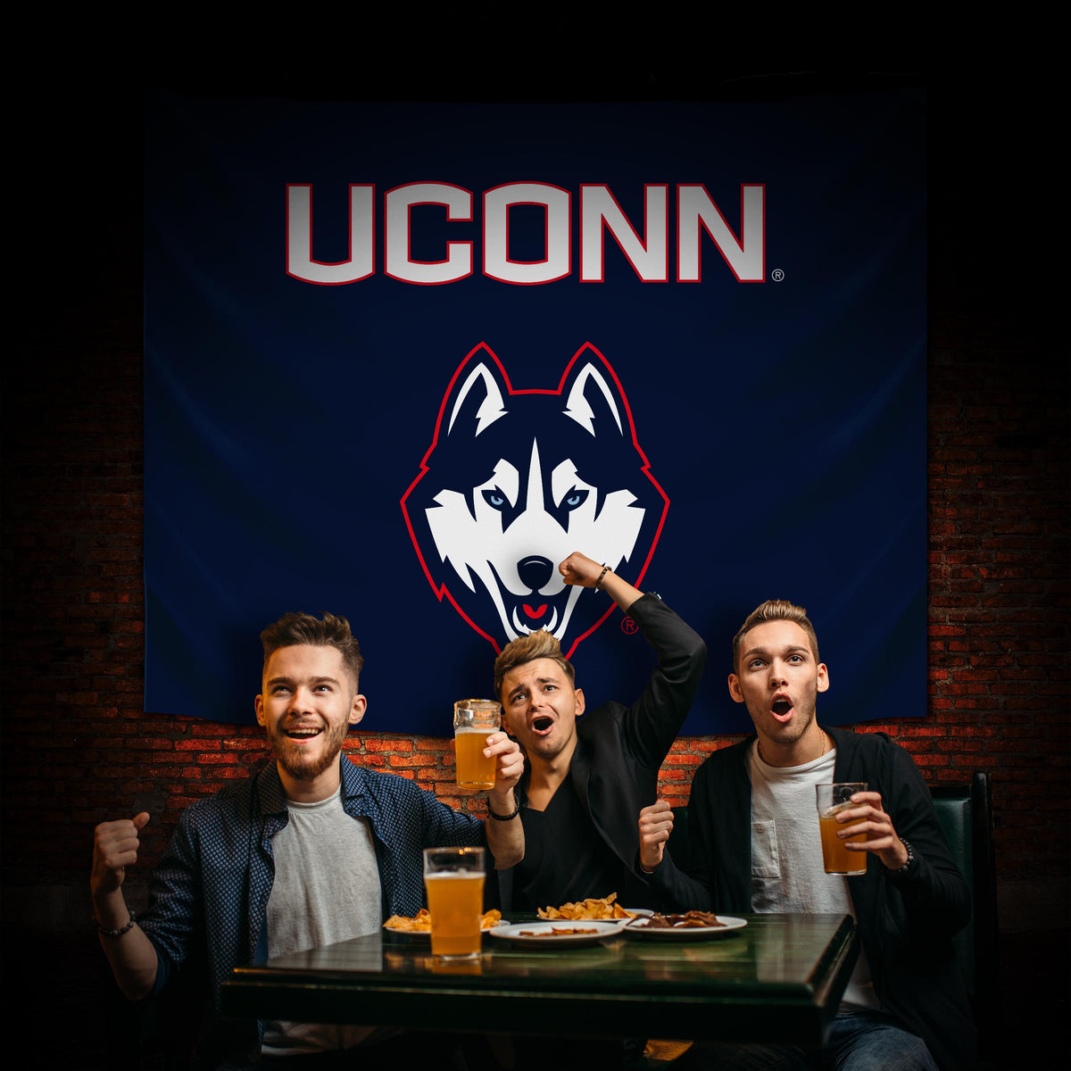 Connecticut Huskies Hanging wall tapestry Lifestyle image