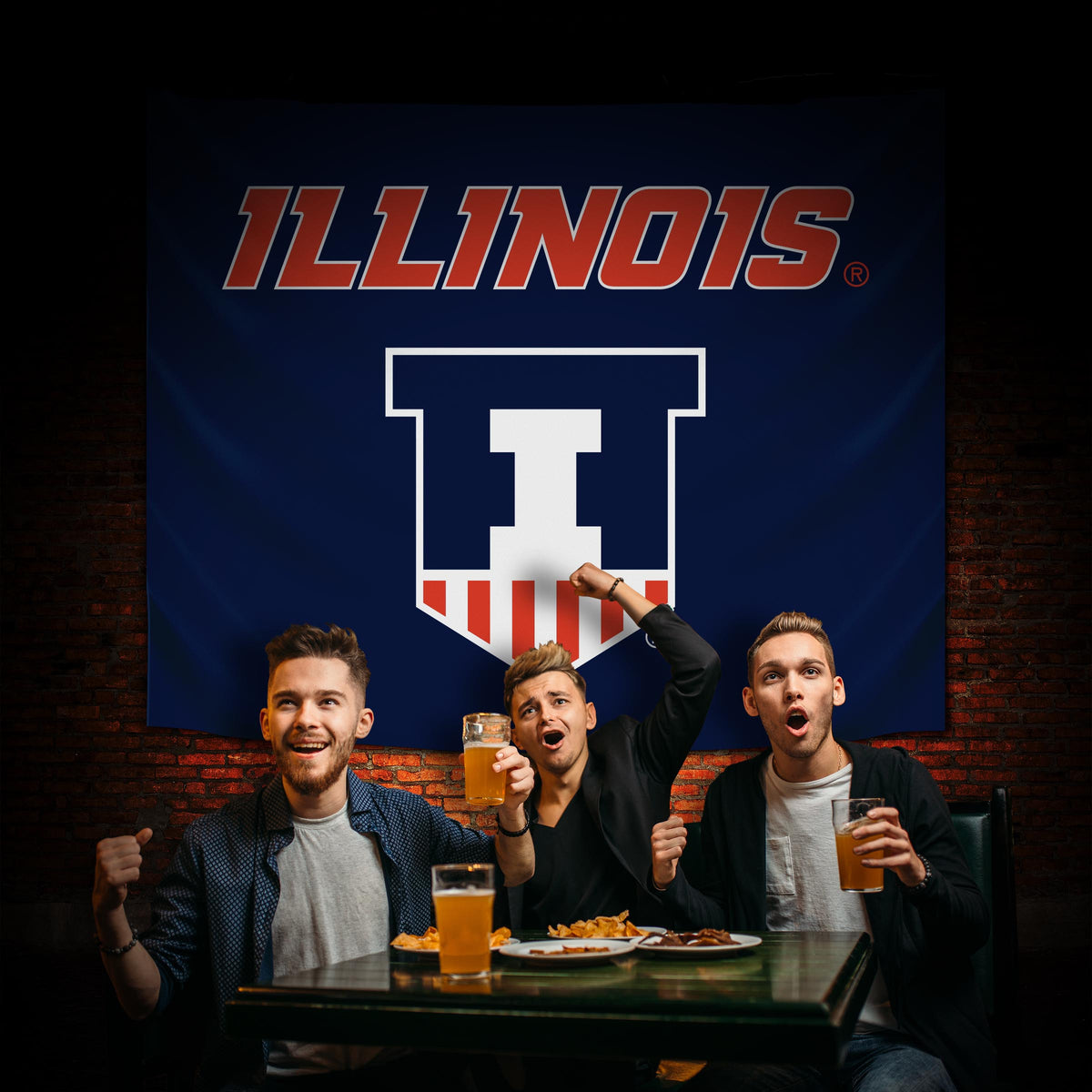 Illinois Fighting Illini Hanging wall tapestry Lifestyle image
