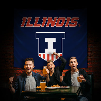 Illinois Fighting Illini Hanging wall tapestry Lifestyle image