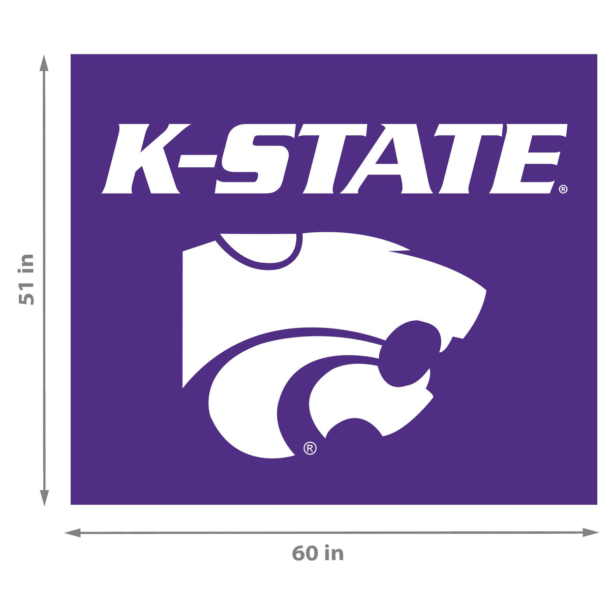 Kansas State Wildcats NCAA Hanging wall tapestry Dimensions