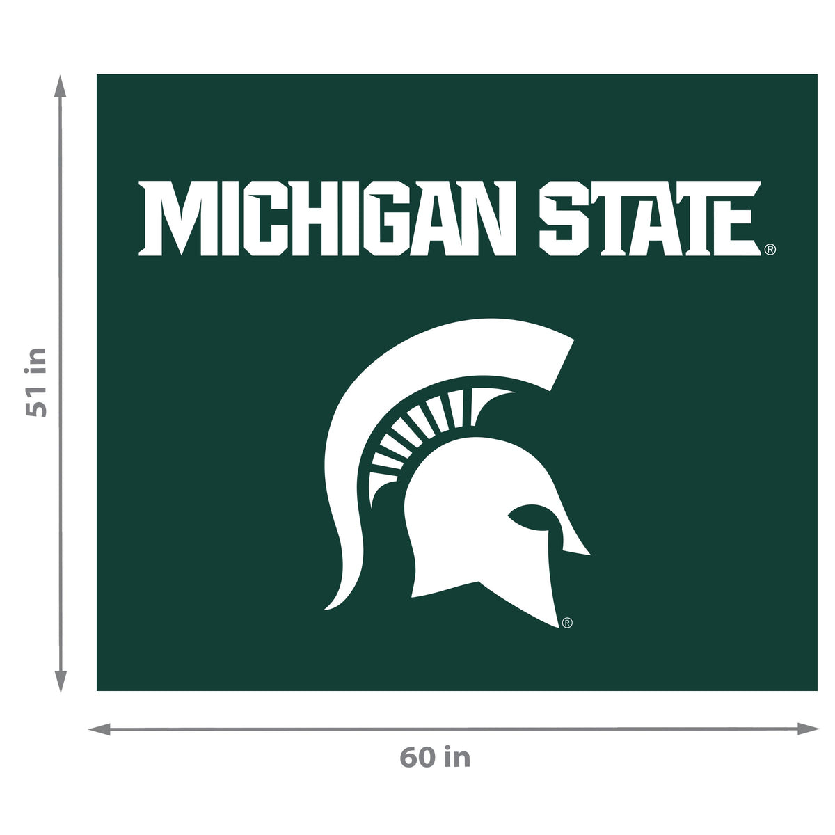 Michigan State Spartans NCAA Hanging wall tapestry Dimensions