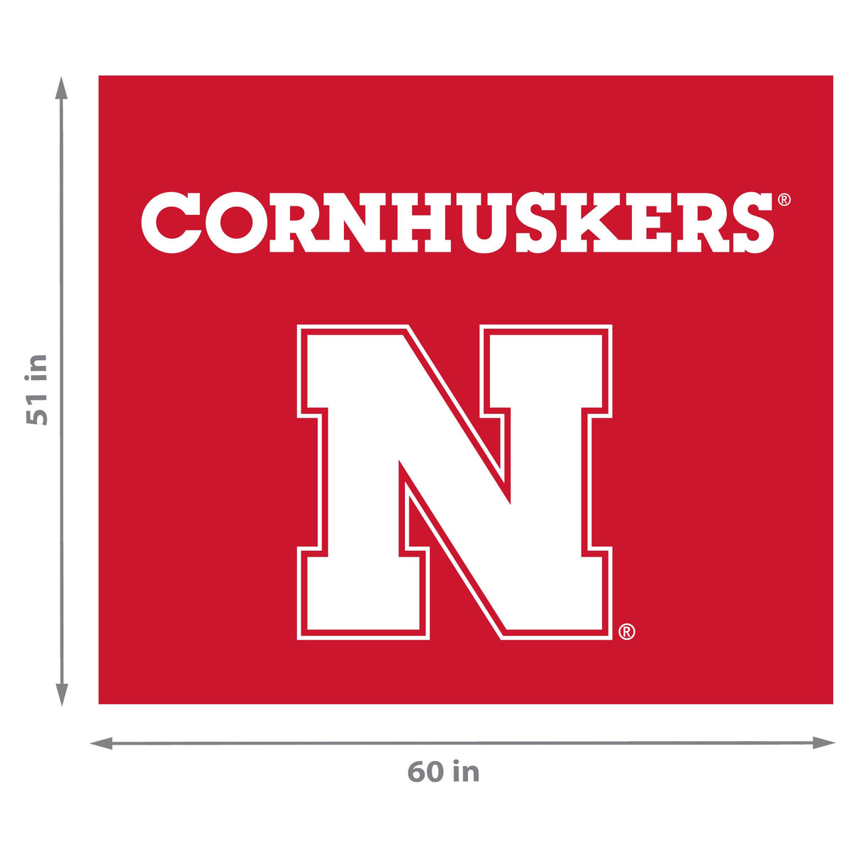 Nebraska Cornhuskers NCAA Hanging wall tapestry Dimensions