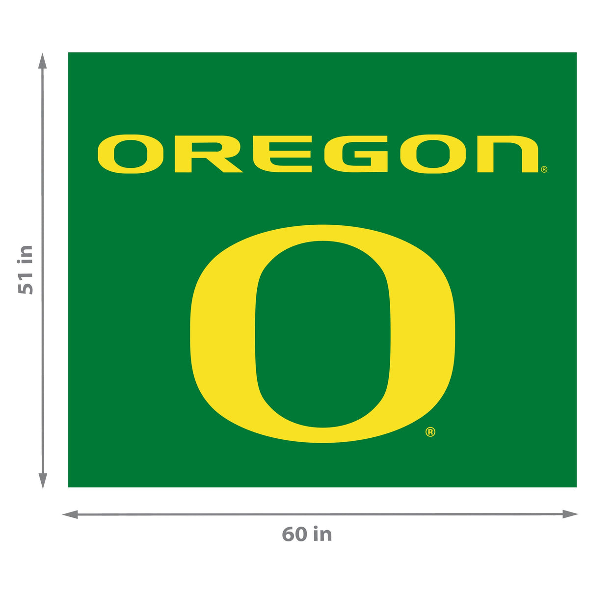 Oregon Ducks NCAA Hanging wall tapestry Dimensions