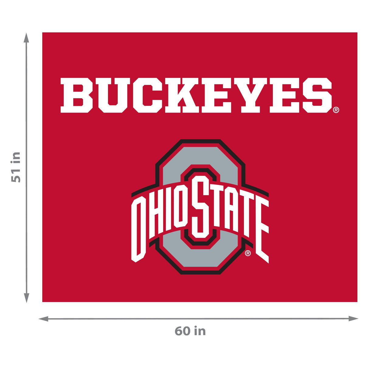 Ohio State Buckeyes NCAA Hanging wall tapestry Dimensions