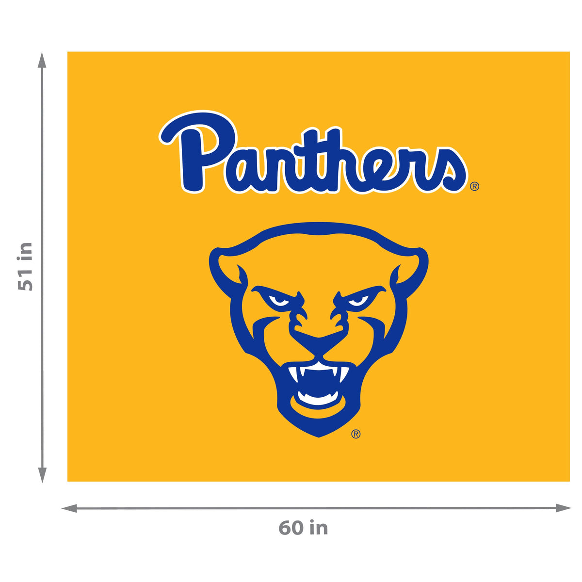 Pittsburgh Panthers NCAA Hanging wall tapestry Dimensions
