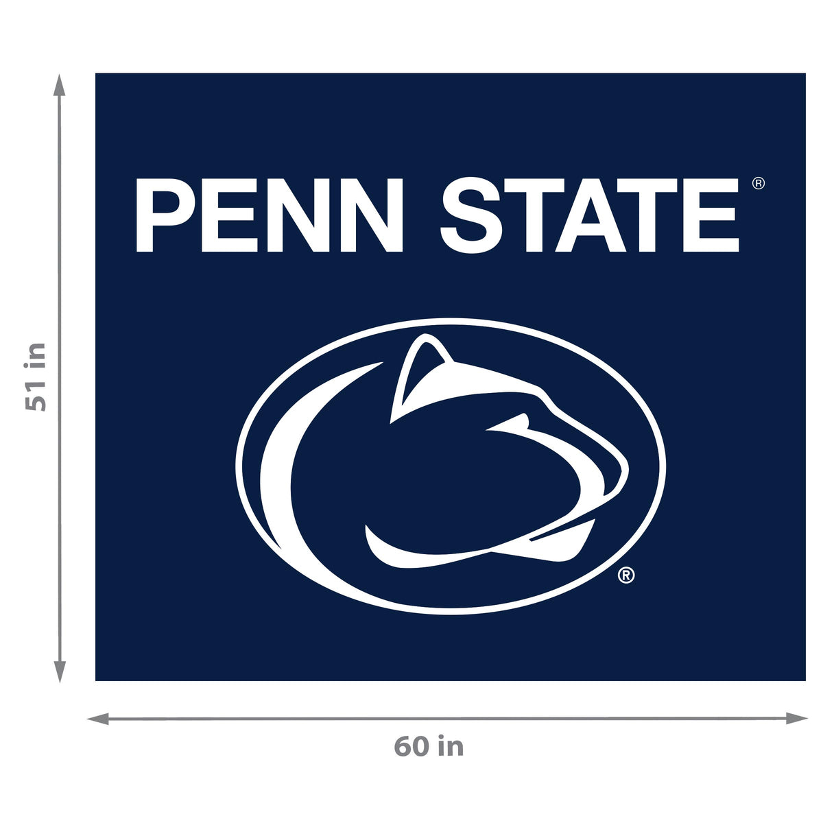 Penn State Nittany Lions NCAA Hanging wall tapestry Dimensions