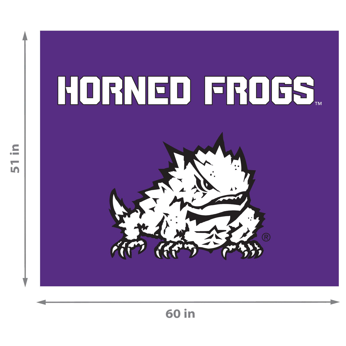 TCU Horned Frogs NCAA Hanging wall tapestry Dimensions