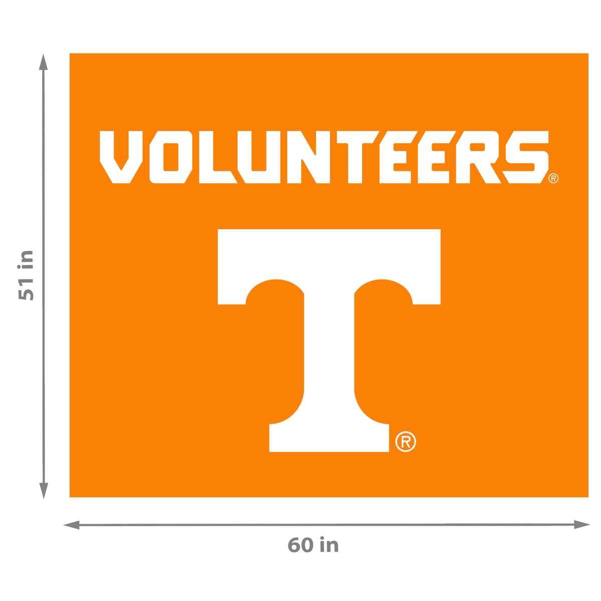 Tennessee Volunteers NCAA Hanging wall tapestry Dimensions