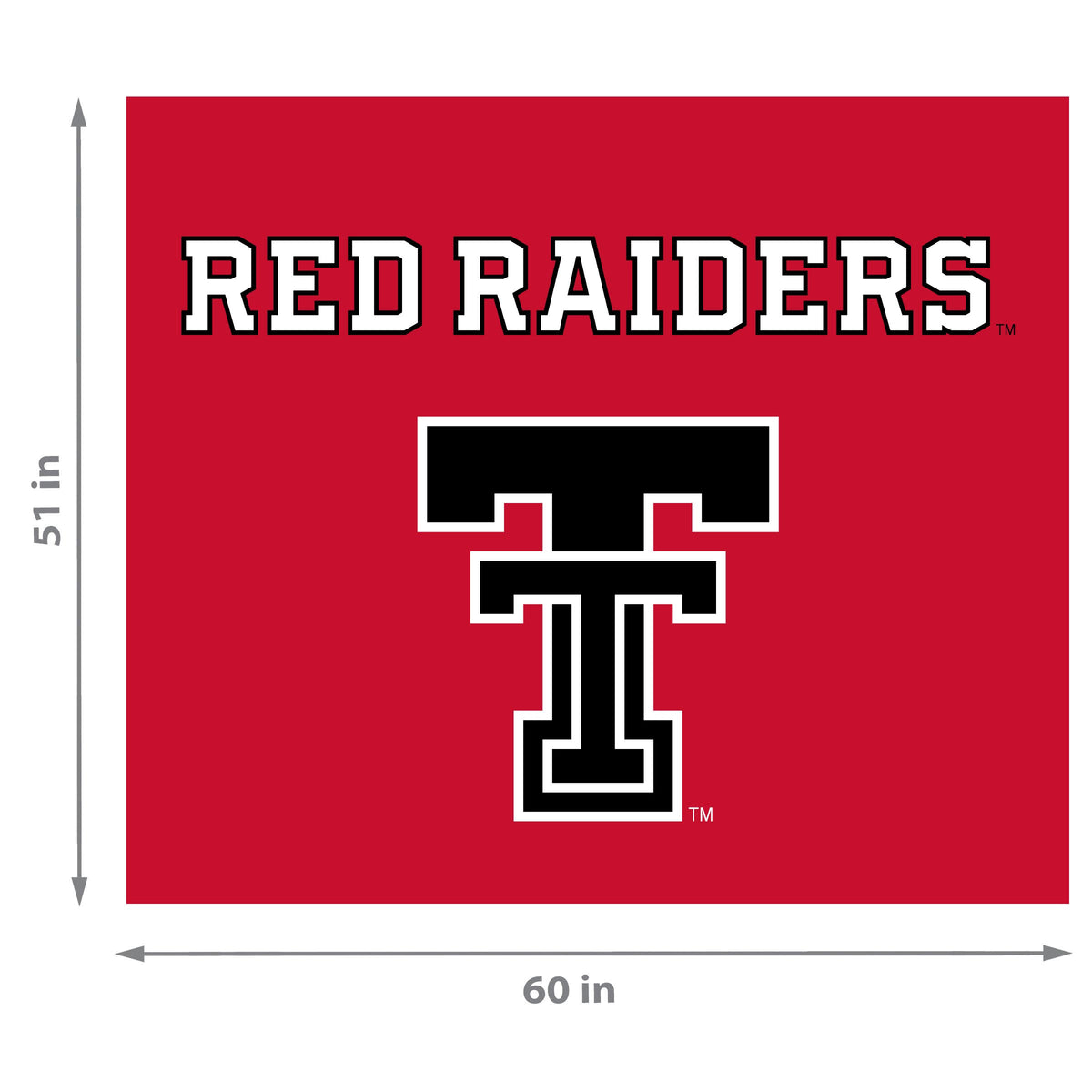 Texas Tech Red Raiders NCAA Hanging wall tapestry Dimensions