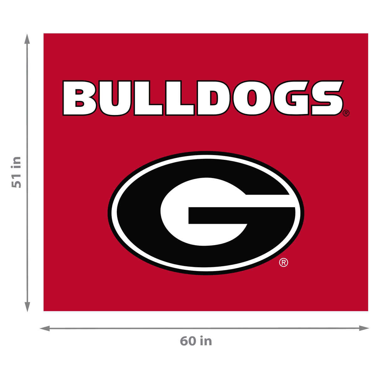 Georgia Bulldogs NCAA Hanging wall tapestry Dimensions