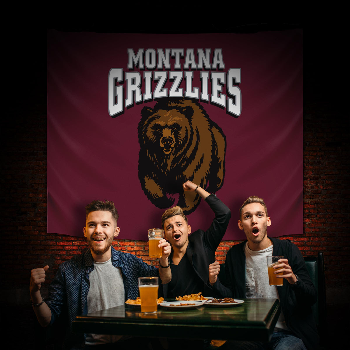 Montana Grizzlies Hanging wall tapestry Lifestyle image