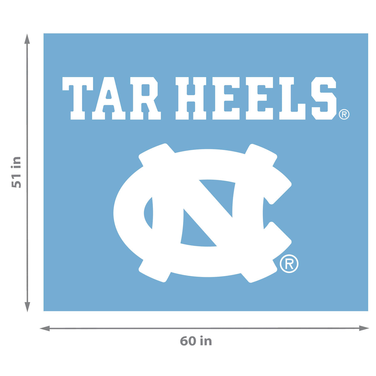 North Carolina Tar Heels NCAA Hanging wall tapestry Dimensions