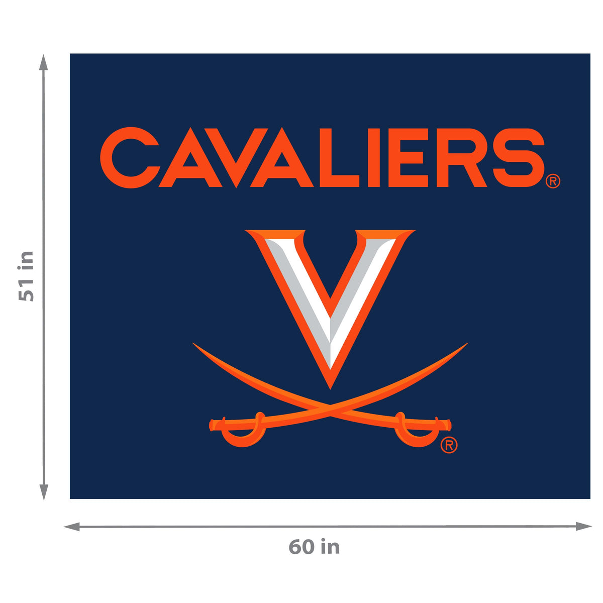 Virginia Cavaliers NCAA Hanging wall tapestry Dimensions
