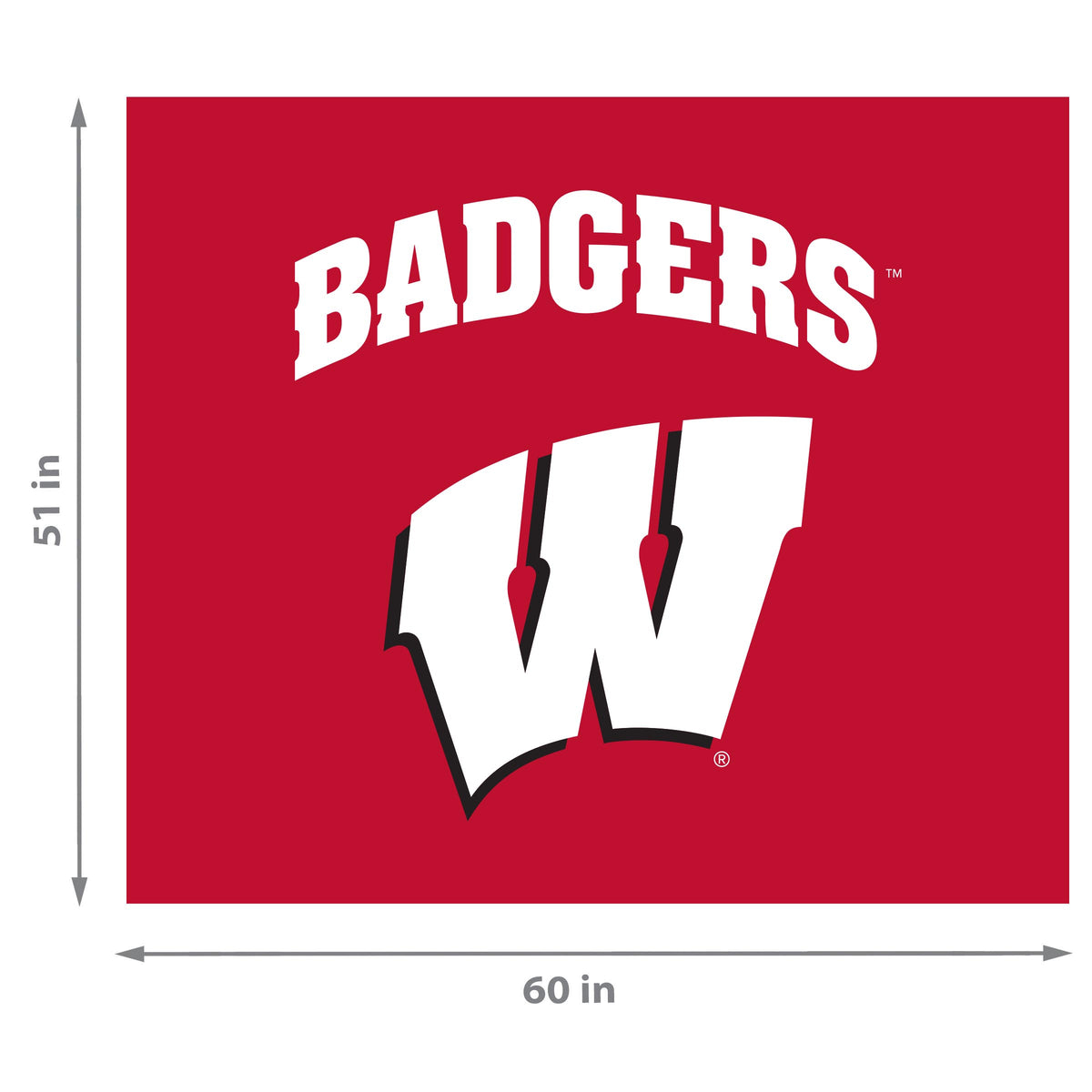 Wisconsin Badgers NCAA Hanging wall tapestry Dimensions