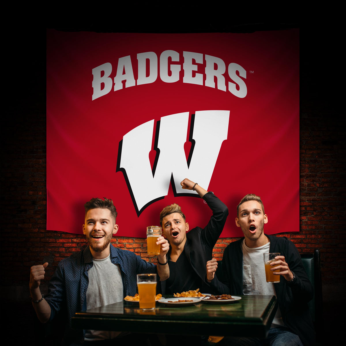 Wisconsin Badgers Hanging wall tapestry Lifestyle image