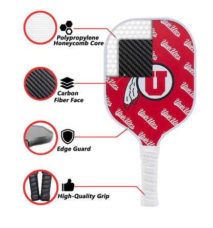 Utah Utes standard pickleball paddle additional view
