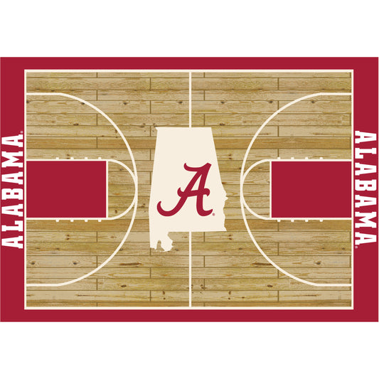 Alabama Crimson Tide courtside style area rug