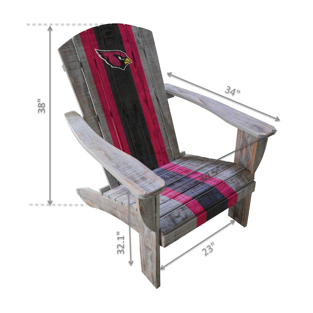 Arizona Cardinals Adirondack Chair Dimensions