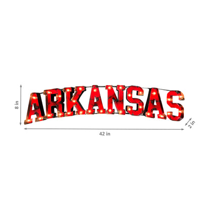 Arkansas Razorbacks lighted metal retro sign