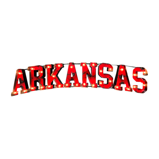 Arkansas Razorbacks lighted metal sign