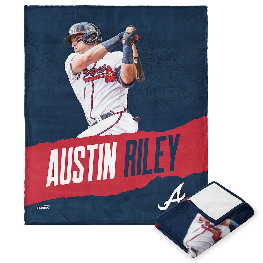 Atlanta Braves Austin Riley silk touch throw blanket