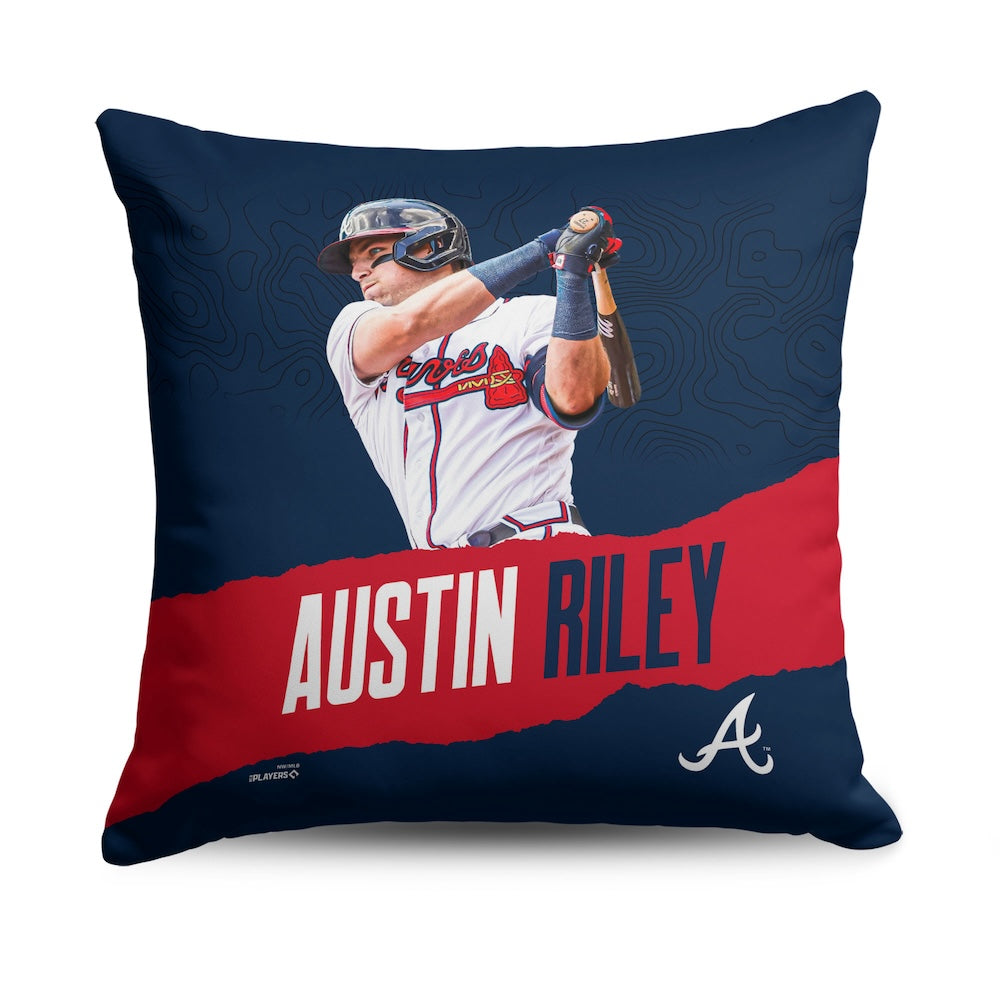 Atlanta Braves Austin Riley throw pillow