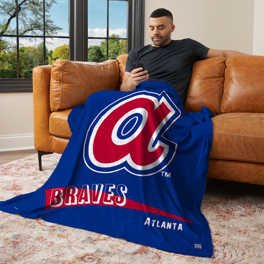 Atlanta Braves CC throwback silk touch blanket